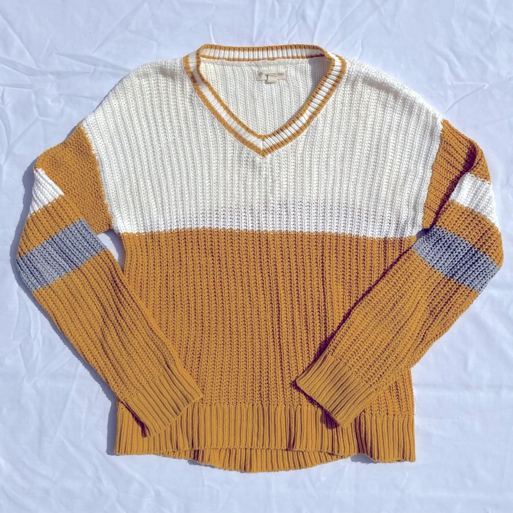 Tucker + Tate Girls Colorblock V-Neck Sweater, Size L (10/12)